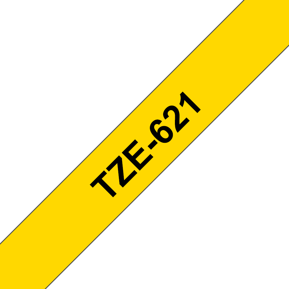 Originální kazeta s páskou Brother TZe-621 - černý tisk na žluté, šířka 12 mm